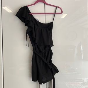 Black Ruffle Bebe Romper - XXS